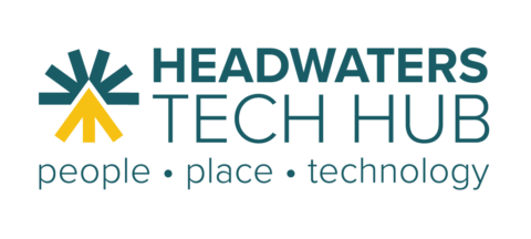 Headwaters Tech Hub Logo Turquoise and Yellow